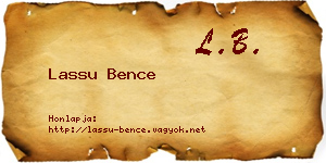 Lassu Bence névjegykártya